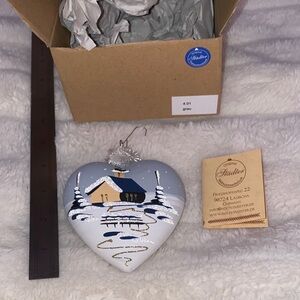 Stadter Heart Holiday glass blown hand painted Christmas tree Ornament Germany